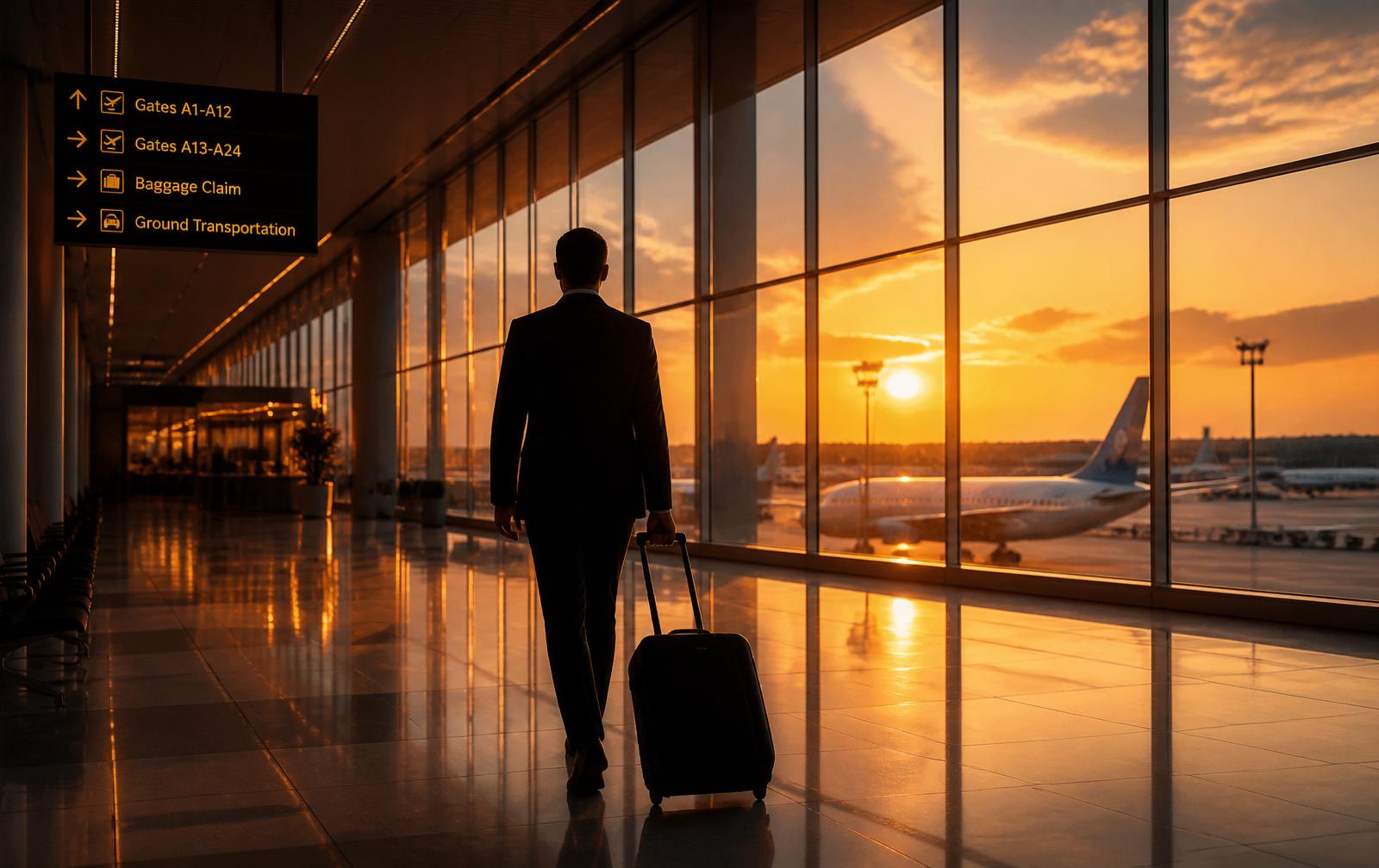 Executive terminal at sunset